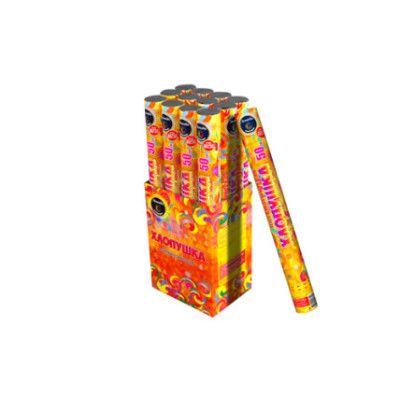 Пневмохлопушка 50 см с золотым конфетти и серпантином