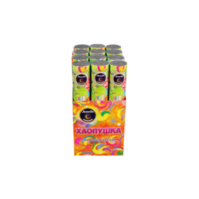 Пневмохлопушка 30 см с "деньгами" и конфетти