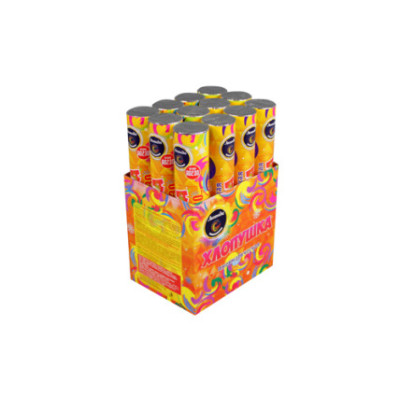 Пневмохлопушка 30 см с разноцв. конф. и серпант.